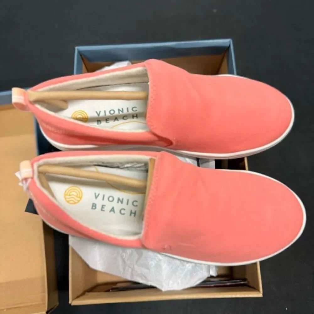 Vionic Marshall Papaya Canvas Slip On Sneakers 6 - Picture 2 of 7